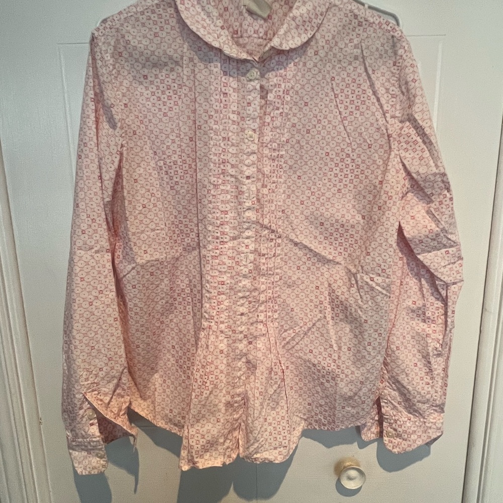 37- Pink Patterned Button-Up Blouse